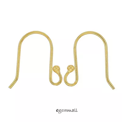 2 Pairs Gold Plated Sterling Silver Graceful Earring Hook Ear Wire 15mm #99126 • $5.49