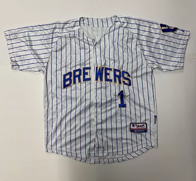 Milwaukee Brewers Baseball Jersey Mens 48 Medium Majestic Flex Cool Base#1 Hart • $31.45