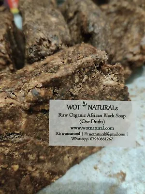 100% Genuine Raw Natural African Black Soap Skin Hair Body Acne From Nigeria • £4.49