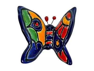 Talavera Butterfly Small Sculpture Folk Art Mexican Pottery Wall Art Home Decor • $19