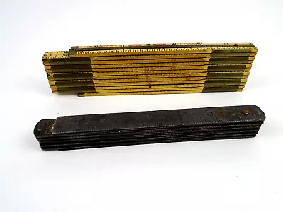 2 Lufkin 72  Folding Measuring Stick Extension Ruler Tape Measure Wooded & Metal • $16.39
