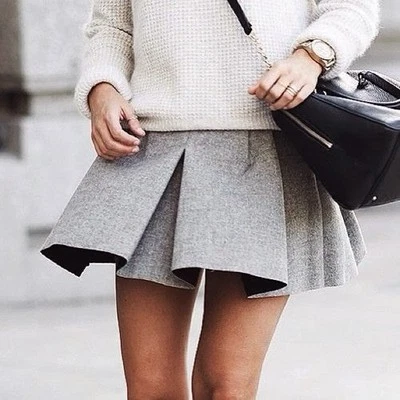 $23.20 • Buy ZARA Studio Box Pleat Mini Skirt In Grey Wool Pleated Bloggers Sold Out All Size