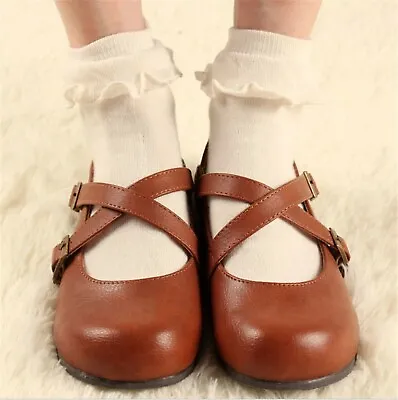 Lady Women Girl Ankle Lace Ruffle Frilly Short White School Dress Shoe Socks • $8.50