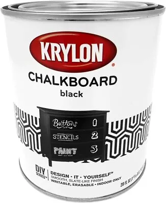 Krylon K05223000 Chalkboard Brush-on Paint Black 1 Quart (Pack Of 2) • $40.39