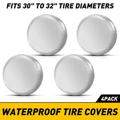 Waterproof Tire Wheel 4PCS & Covers Tyre Trailer RV Camper Sun Protector 30-32  • $19.99