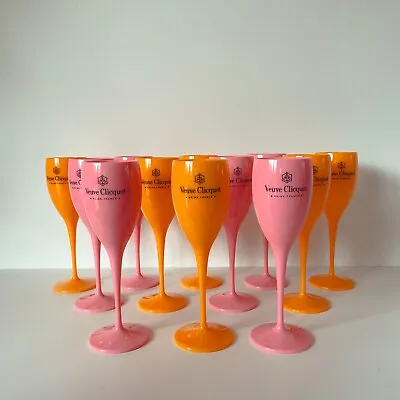 2 X Veuve Clicquot Acrylic Pink Plastic Champagne Flutes • $35