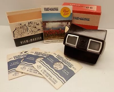 Vintage 1950's Sawyer Viewmaster Viewer & Reels Incl. Disneyland TomorrowLand • $39.99