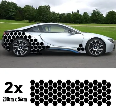 Car Camouflage Kit Solid Hexagon Honeycomb Side Stickers Decals Graphics Vinyl • £29.99