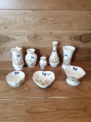 £16.99 • Buy 8X Joblot / Bundle Aynsley Cottage Garden Ornaments / Vases Etc VGC