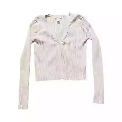 H&M Bone Longsleeve Button Front Women's Sweater Top M • $13