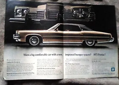 1973 Pontiac GRAND VILLE Centerfold Print Ad • $12