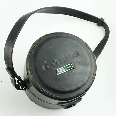 Olympus OM 35mm Vintage Snap Leather Lens Case - Interior 2  / 2 1/2  Diameter • $14.99