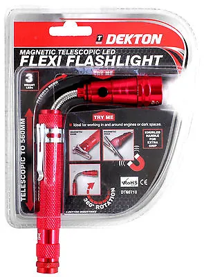 Flexible Flexi Torch Telescopic 3 LED Magnetic Pick Up Tool Light Flashlight  • £6.89