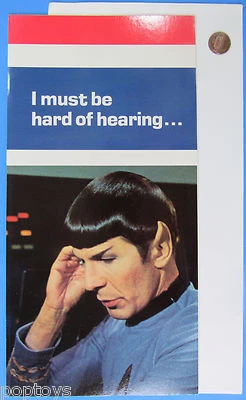 HUGE Activity GREETING CARD '76 Vtg SPOCK EARS MODEL 6x12.5 In STAR TREK • $15.99