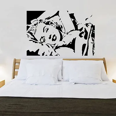 Big Marilyn Monroe Face Smile Quote Wall Stickers Art Room Removable Decals DIY • £22.99