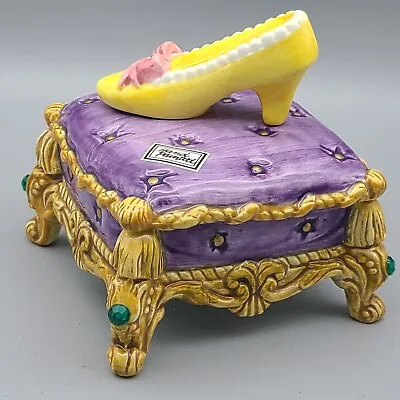 Fitz & Floyd Cinderella GOLDEN SLIPPER Covered BOX Ceramic Vintage 1995 New • $30