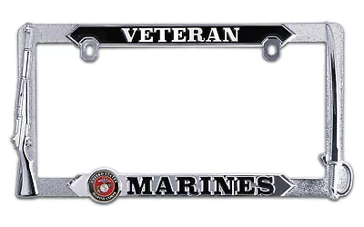 U.S. Marine Corps / VETERAN - USMC All Metal License Plate Frame • $29.95