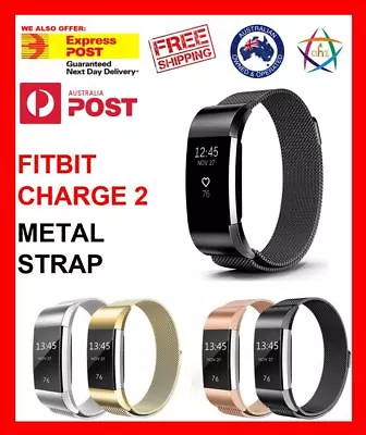 $15.95 • Buy For Fitbit Charge 2 Band Metal Stainless Steel Milanese Loop Wristband Strap