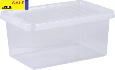 Crystal 11L Small Under Bed Plastic Storage Boxes With Lids - Pack Of 5. Clear  • £22.46