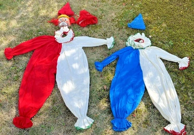 $90 • Buy VTG 60s PAIR CIRCUS CLOWN COSTUMES ADULT/CHILD Or 2sz CHILD HANDMADE HAT RUFFLES