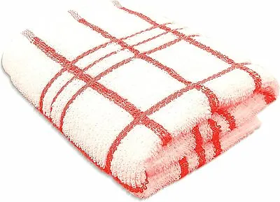 6x Pack Terry T-Towels 100% Cotton Super Absorbent Fancy Stripe Checked Lines. • £7.89