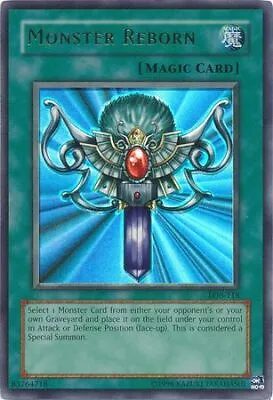 Yugioh! HP Monster Reborn - LOB-118 - Ultra Rare - Unlimited Edition Heavily Pla • $8.55