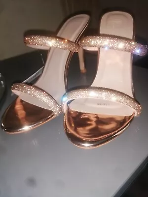 Brand New Women Champagne Colour High Heels With Box From Unze London UK Size 4  • £29.99