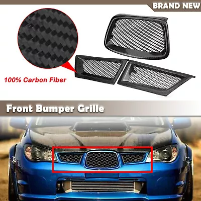 Carbon Fiber Front Bumper Grill Grille For Subaru Impreza 9th WRX STI 2006-2007 • $93.44