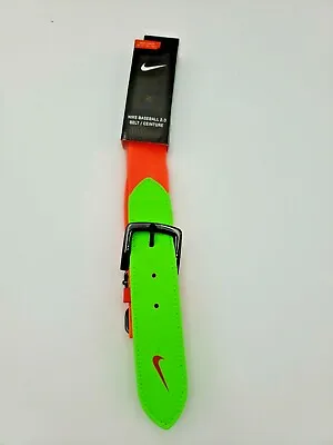 Nike Adult Adjustable Men Baseball Belt 2.0 Orange/Green Size 28 -43  New • $8.99