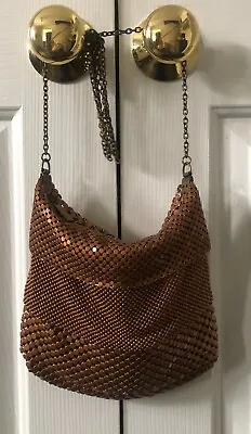 Copper Evening Bag With Chain Strap - Metallic Chain Mail Purse • £9.50