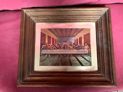 Vintage Framed Foil Dufex Picture Last Supper - Jesus - Religious Art- 11  X 13  • $7