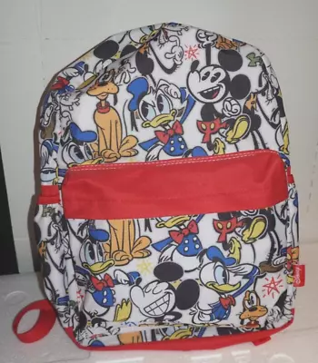 Ruz Disney Mickey Mouse 16  Backpack Pluto Goofy Donald Duck Book Bag • $15