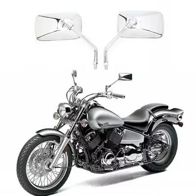 Chrome Rectangle Rearview Mirrors For Yamaha V Star 250 650 950 XVS 250 650 1100 • $29.89