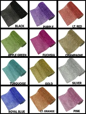 Decorative Faux Rhinestone Look Mesh Ribbon 4.5  Wide Choose Color & Length • $1