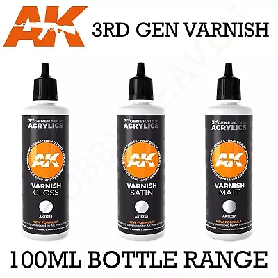 AK Interactive - 3rd (3G) Generation Acrylic Varnish Full Range 100ml  • £7.49