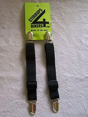 Stirrups 4 Bikers .. Motorcycle Rider Pant Clips  O75bp • $14.99