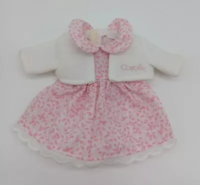 Vintage Corolle Baby Doll Dress Pink Floral Attached Jacket • $7.99