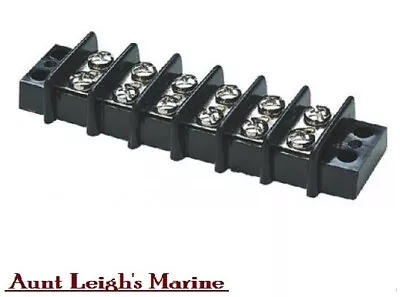 SeaChoice Marine 6 Gang Terminal Junction Block Nickel Plate Brass Screw Contact • $14.88