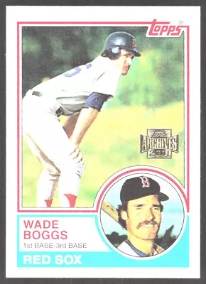 1983 Topps Archives Reprint Wade Boggs Rookie Boston Red Sox #498 • $1.55