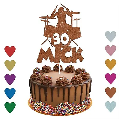 £3.39 • Buy Personalised DJ MUSIC Birthday Glitter Cake Topper Custom Cake Party Decoration