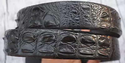 Black Genuine Alligator Crocodile Hornback Leather Skin Men's Belt W 1.3  #A44 • $75