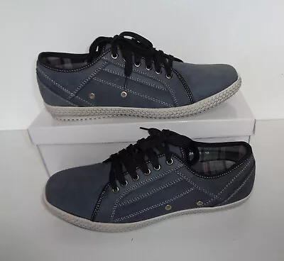 £22.98 • Buy Mens Yachtsman Leather Casual Grey Shoes Comfort Boat Deck Trainers UK Size 8