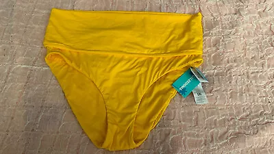 Calzedonia Yellow Fold Over  High Waisted Bikini Bottoms Size M • £10