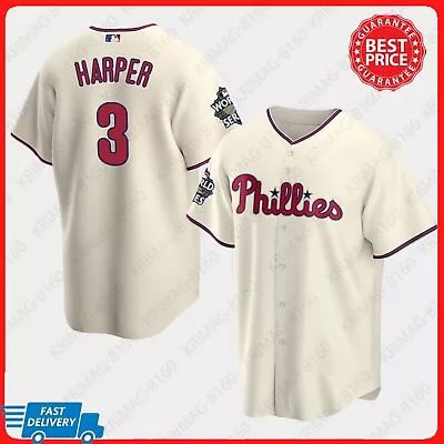 Bryce Harper #3 Philadelphia Phillies World Series Scream WhiteJsy Fan Made • $28.99