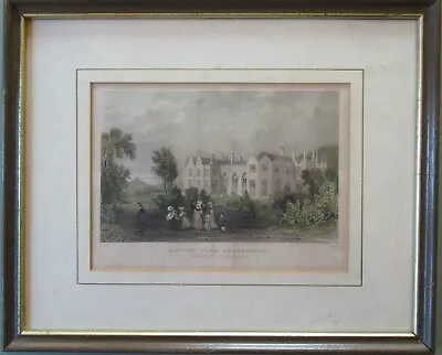 Antique Coloured Engraving Lifton Park Devonshire J THOMAS After  T ALLOM Framed • $12.43
