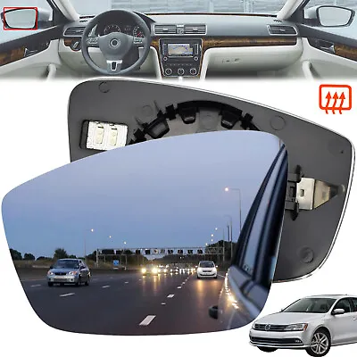 Door Side Mirror Glass Heated Plate Exterior Driver Side LH For VW Jetta Beetle* • $13.99