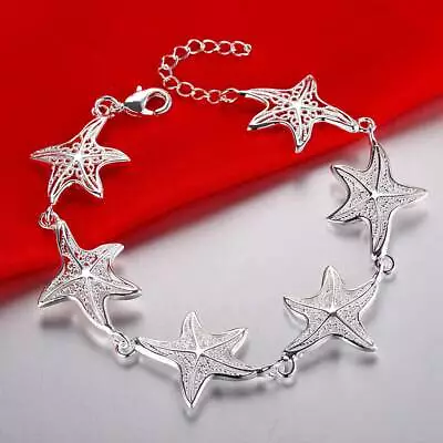 Fashion 925 Sterling Silver Charm Starfish Bracelet For Women Party Fine Jewelry • $1.99