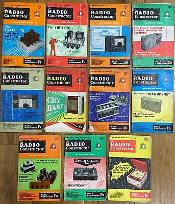 The Radio Constructor Magazine 1958 - 11 Magazines • £50