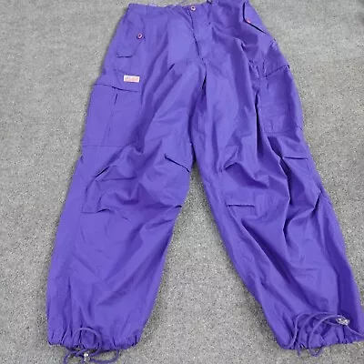 UFO Parachute Pants Cargo 33 X 30 Blue Purple Rave Baggy Adjustable Waist • $99.90