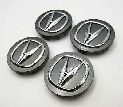 4Pcs 2.71  Grey With Chrome Logo Wheel Center Hub Caps For ACURA 69mm • $19.99